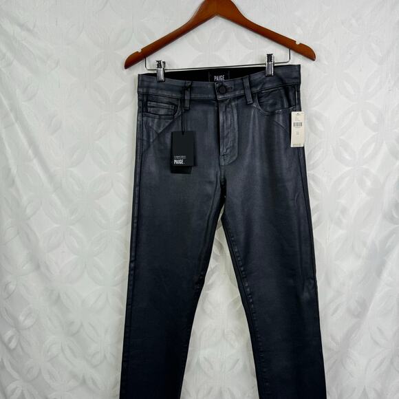 Anthro Paige Hoxton High-Rise Coated Pearlized Stone Skinny Jeans Sz 29 NWT $249 - Picture 6 of 11